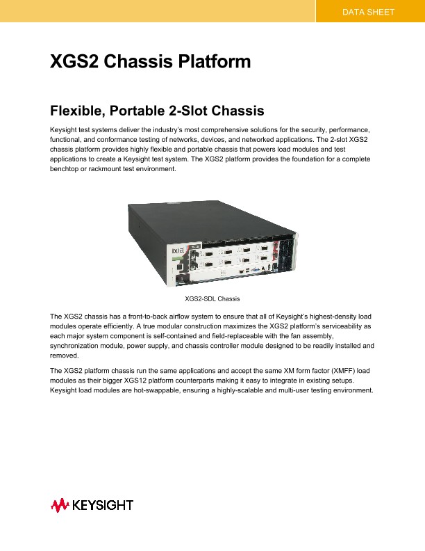 XGS2 Chassis Platform PDF Asset Page Keysight